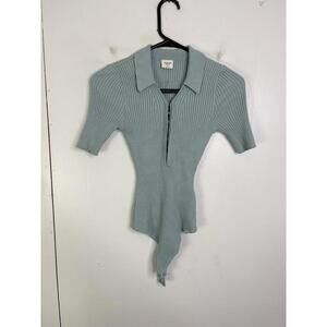 Abercrombie And Fitch Bodysuit Womens Extra Small Collared Ribbed Fitted Clasps